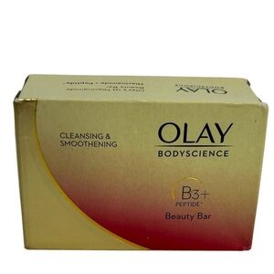 OLAY BodyScience Niacinamide + Peptide Beauty Bar — Gold and Pink Packaging
